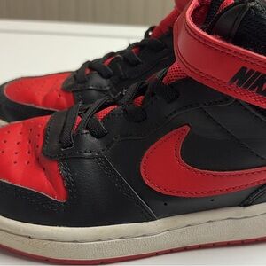 Nike Kids Black and Red High-Top Sneakers